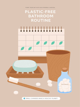Plastic-free bathroom essentials with organic elements