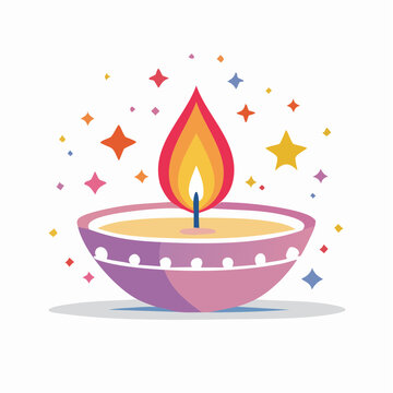 Diya Lamp with Stars