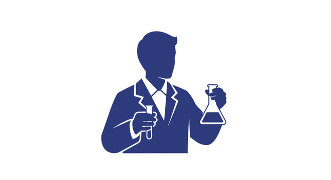 Scientist Holding Pipette and Erlenmeyer Flask.