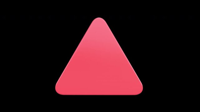 A red triangular warning sign featuring a white skull and crossbones symbol, indicating danger or toxicity 3d animation with Alpha Channel