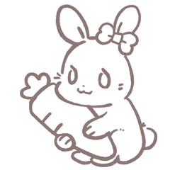토끼 색칠 도안 © 한별 위
