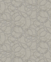 Fototapeta premium Seamless abstract modern architectural texture with overlapping luminous circles on a finely woven greige surface
