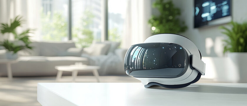 Virtual reality headset on the table