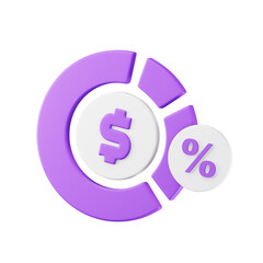 Fototapeta premium Profit Margin Performance Analytics 3D Icon