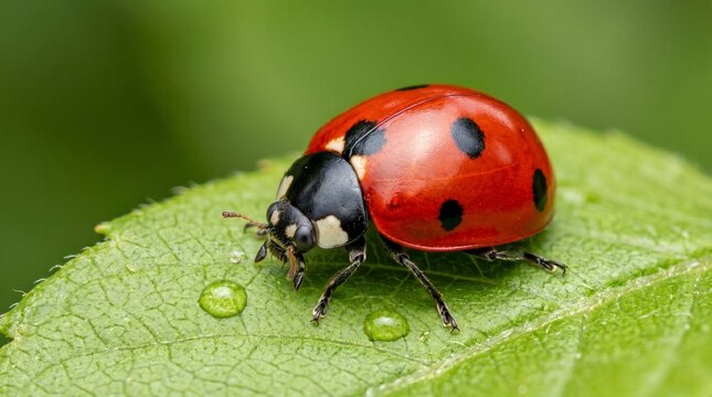 ladybug on green leaf