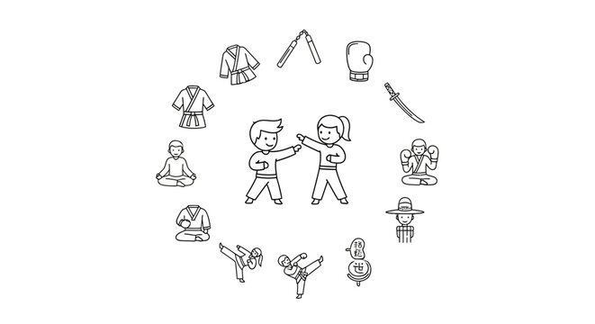 Two cartoon people in fighting stance.