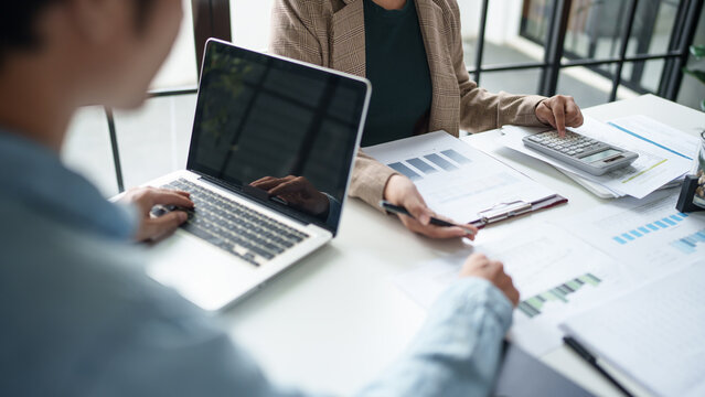 business man Auditor or internal revenue service staff checking annual financial statements company Audit &nbsp;Accounting tax.