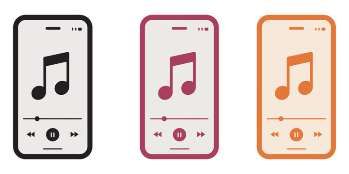 Music streaming smartphone apps, colorful interface for enjoying favorite tunes on the go, creating vibrant playlists for any occasion daily