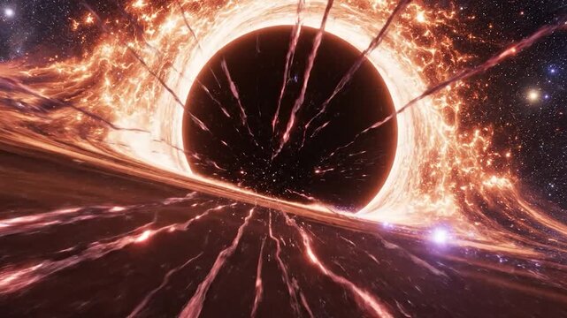 Black Hole in Space with Explosion.