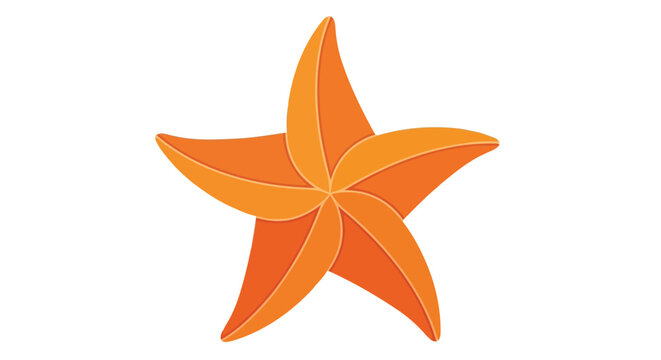 A vibrant orange starfish with five pointed arms