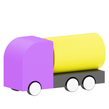 Colorful Toy Tanker Truck Isolated