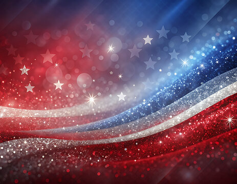 Abstract patriotic red white and blue glitter sparkle background for voting, memorial, labor day and election