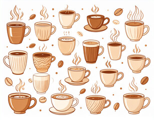 Obraz premium Coffee Break Doodles