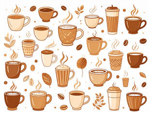 Obraz premium Coffee Break Doodles