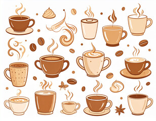 Obraz premium Coffee Break Doodles