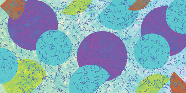 Vibrant Abstract Circles Over Textured Pattern Background