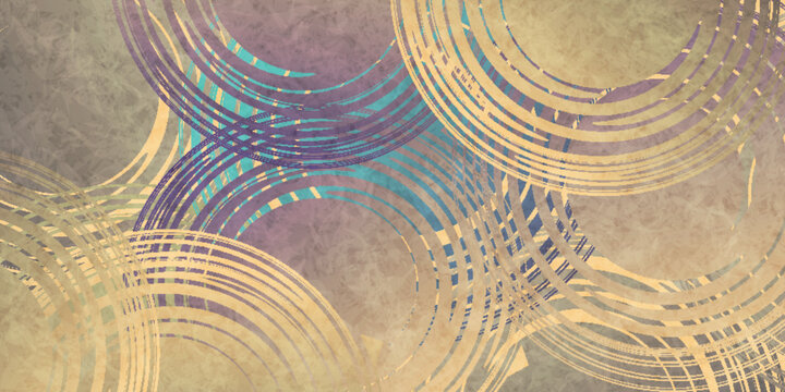 Abstract Artistic Background with Intersecting Circular Patterns