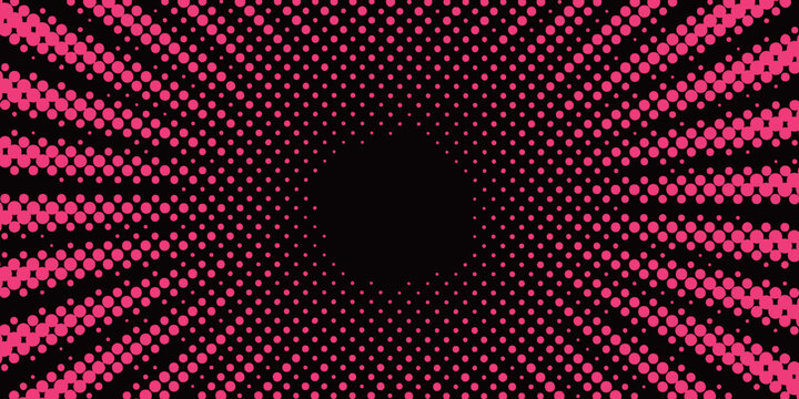 Pink Halftone Radial Dots Background Illustration