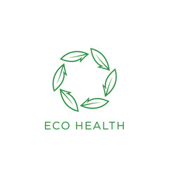 Fototapeta premium Eco Health Logo Featuring Circular Leaf Design