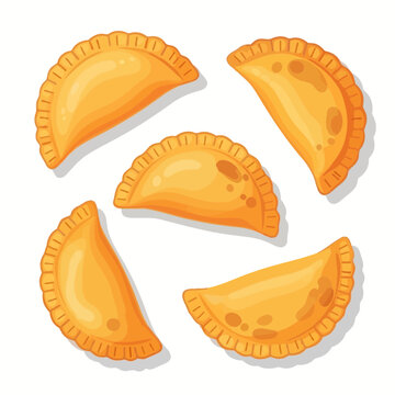 Golden Empanadas - Delicious Baked Pastries, Food Illustration