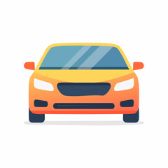 Front View of a Yellow and Orange Car