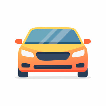 Front View of a Yellow and Orange Car
