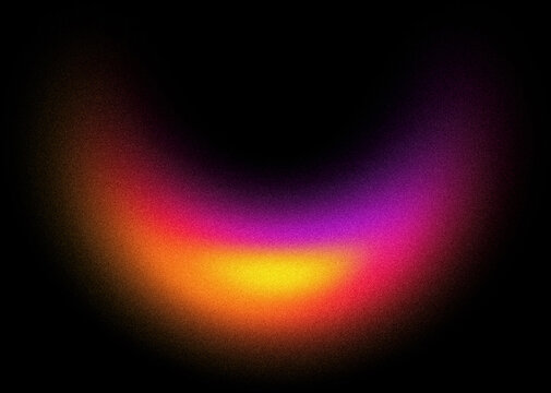Smooth pink and orange u-shape glow curve with heavy noise texture on black background