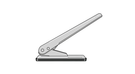 Fototapeta premium Illustration of a metal paper hole puncher, a common office and stationery tool for organizing documents in binders.