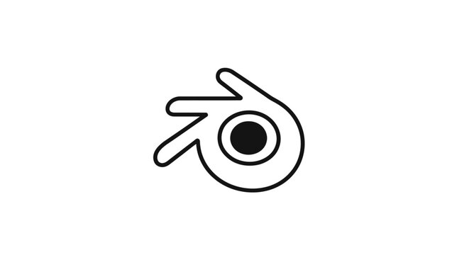 Blender 3D Logo Icon - Minimalist Outline on White Background