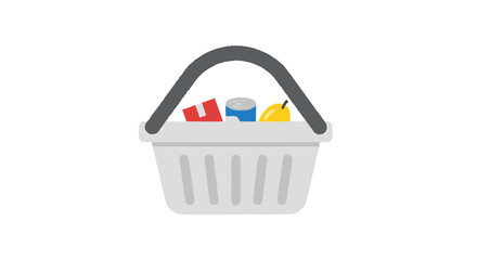 Fototapeta premium Shopping basket with colorful items.