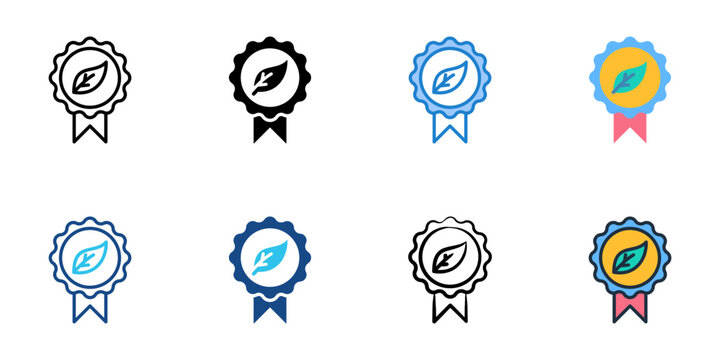 Renewable certificate icons set multiple style collection. Editable stroke 
