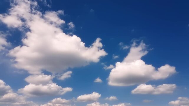 Blue Sky Clouds Timelapse Natural Motion Atmospheric Background Scene