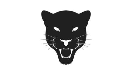 Black Panther Head Illustration Silhouette. © Espok