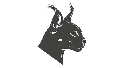 Black and White Cat Head Illustration. © Espok