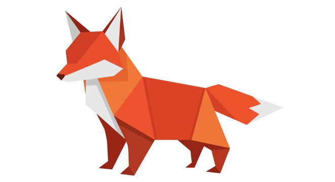 Geometric polygonal fox illustration profile.