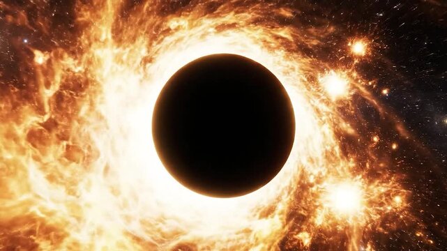 Black Hole in Space with Stars.