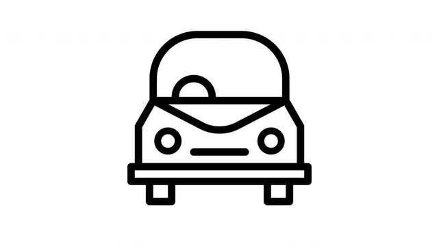buggy car minimalist stroke animation