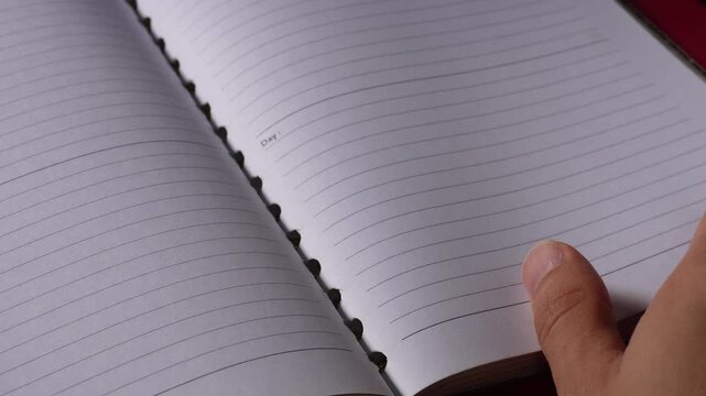 open notebook and pen
