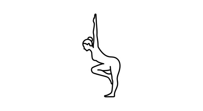Yoga pose silhouette, tree pose, vrikshasana, balance, fitness, wellness