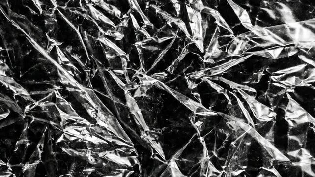 Abstract Crumpled Transparent Plastic Film Texture Background