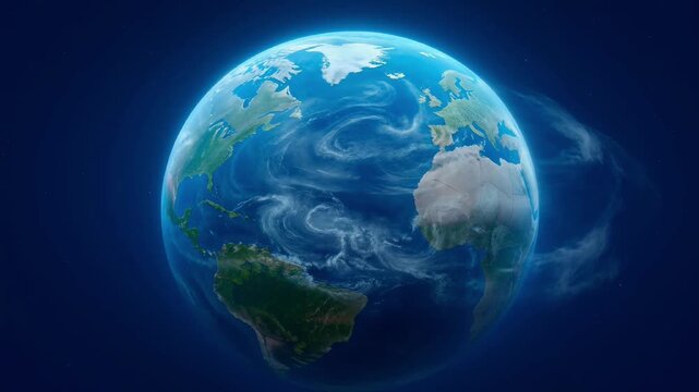 Stunning Cinematic Visualization of Planet Earth From Orbit Showing Global Weather Patterns And Massive Oceanic Currents A Breathtaking View