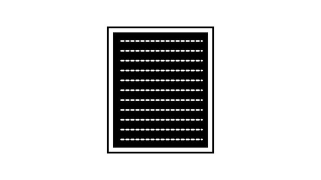 Document animation, black white seamless loop motion graphic for business presentation.