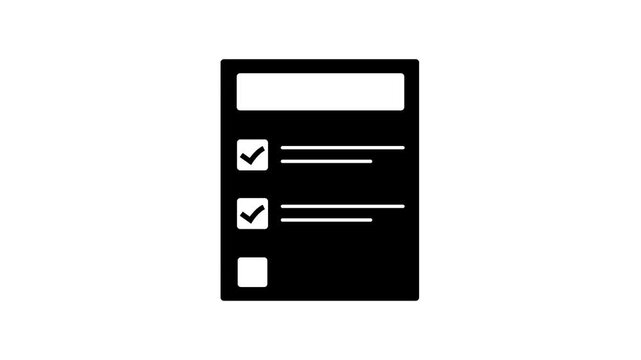 Animated checklist icon appearing on screen representing progress tracking and task completion.