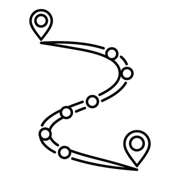 Navigation Route Map Icon Showing Location Pin Pointing Destination Path On Digital City Layout