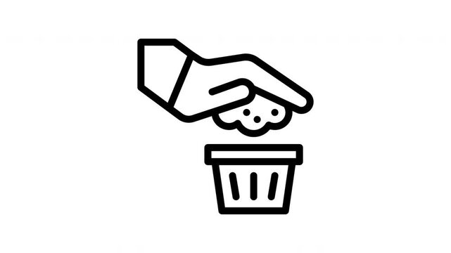 littering minimalist stroke animation