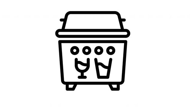 recycle bin minimalist stroke animation