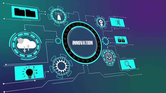 Futuristic Innovation Concept Driving Digital Transformation and Advanced Technological Development.