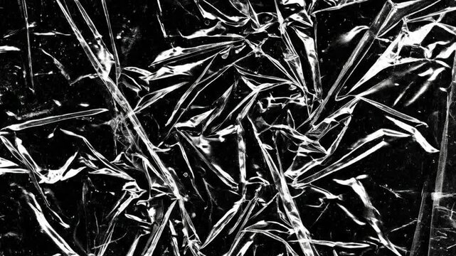 Abstract Close-Up of Crumpled Plastic Film Texture