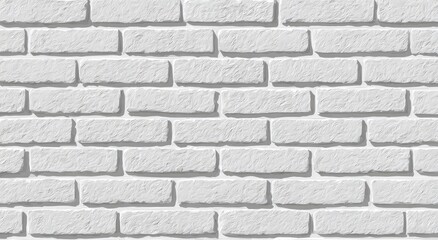 Fototapeta premium A detailed view showcases a textured white brick wall, highlighting the individual bricks and their subtle shadows, creating a clean and modern aesthetic.