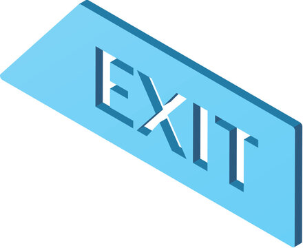 Isometric exit symbol